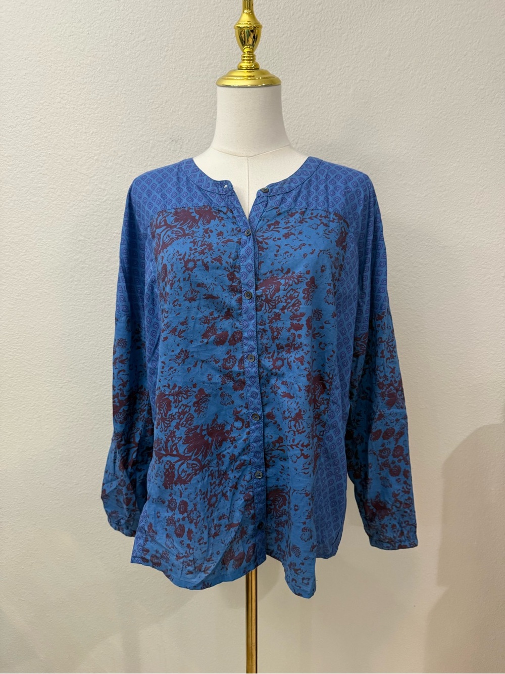 Sundance Womens Button Front Floral Finesse Shirt sz L